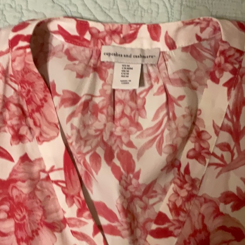 Cupcakes and Cashmere Red Floral Top